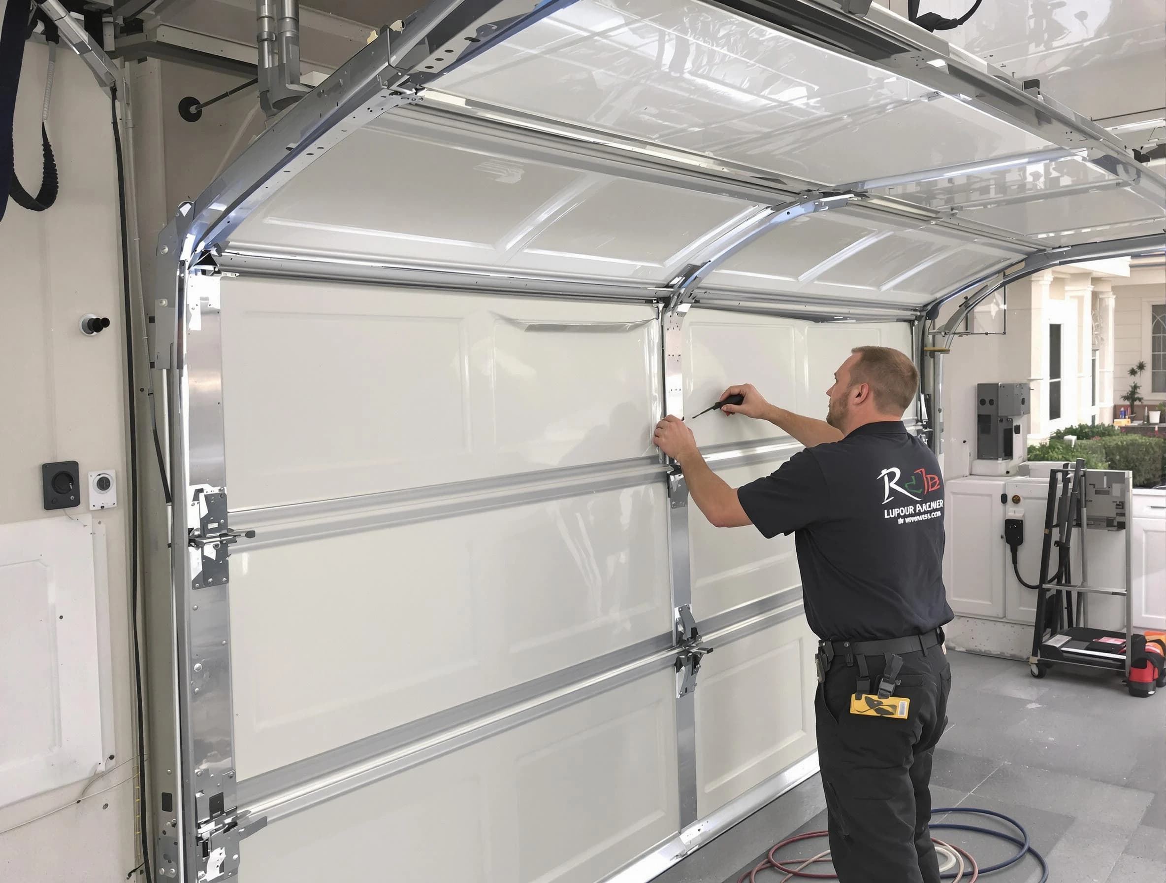 Mead Garage Door Repair professional performing panel repair in Mead