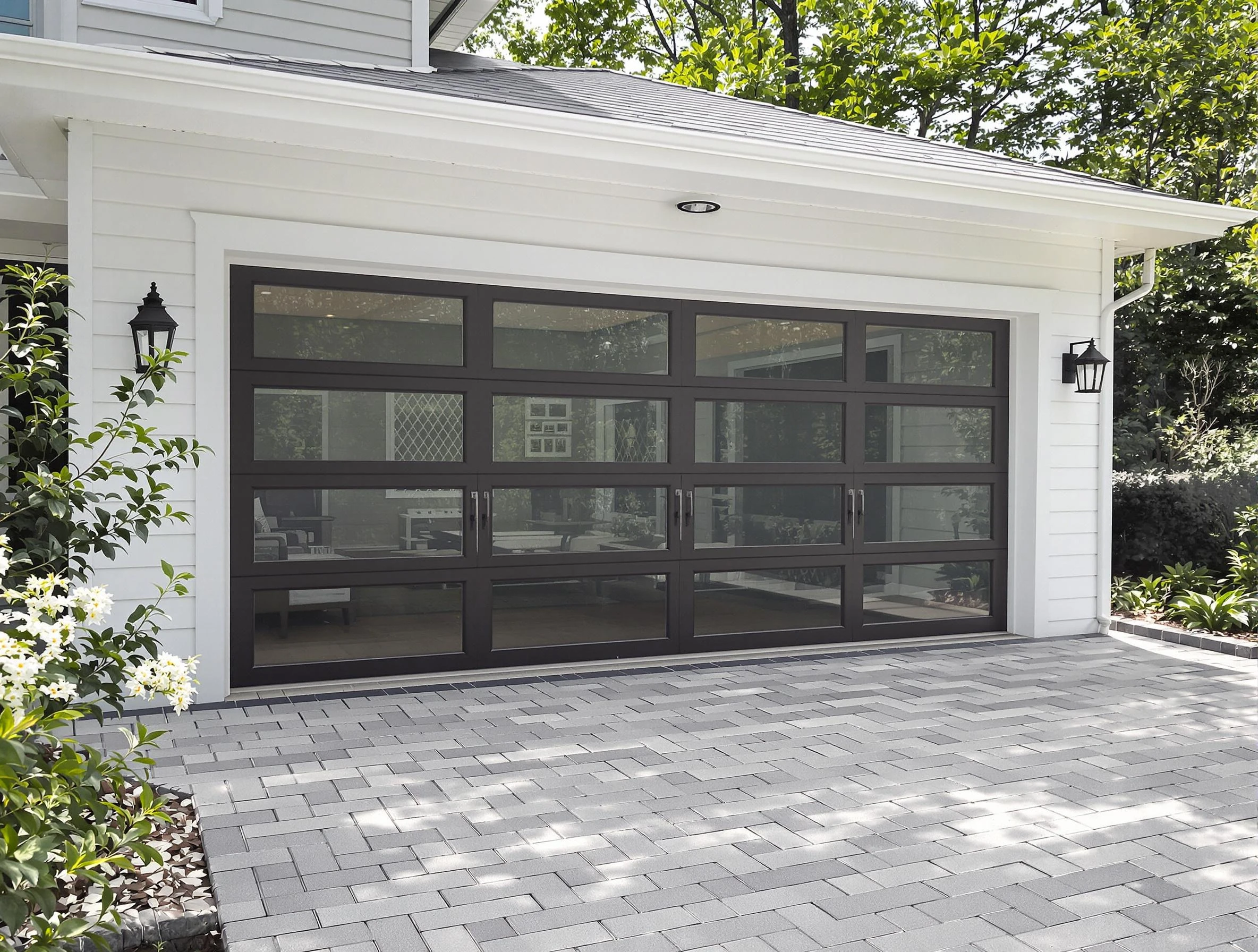 Mead Garage Door Repair design specialist presenting custom garage door options to Mead homeowner